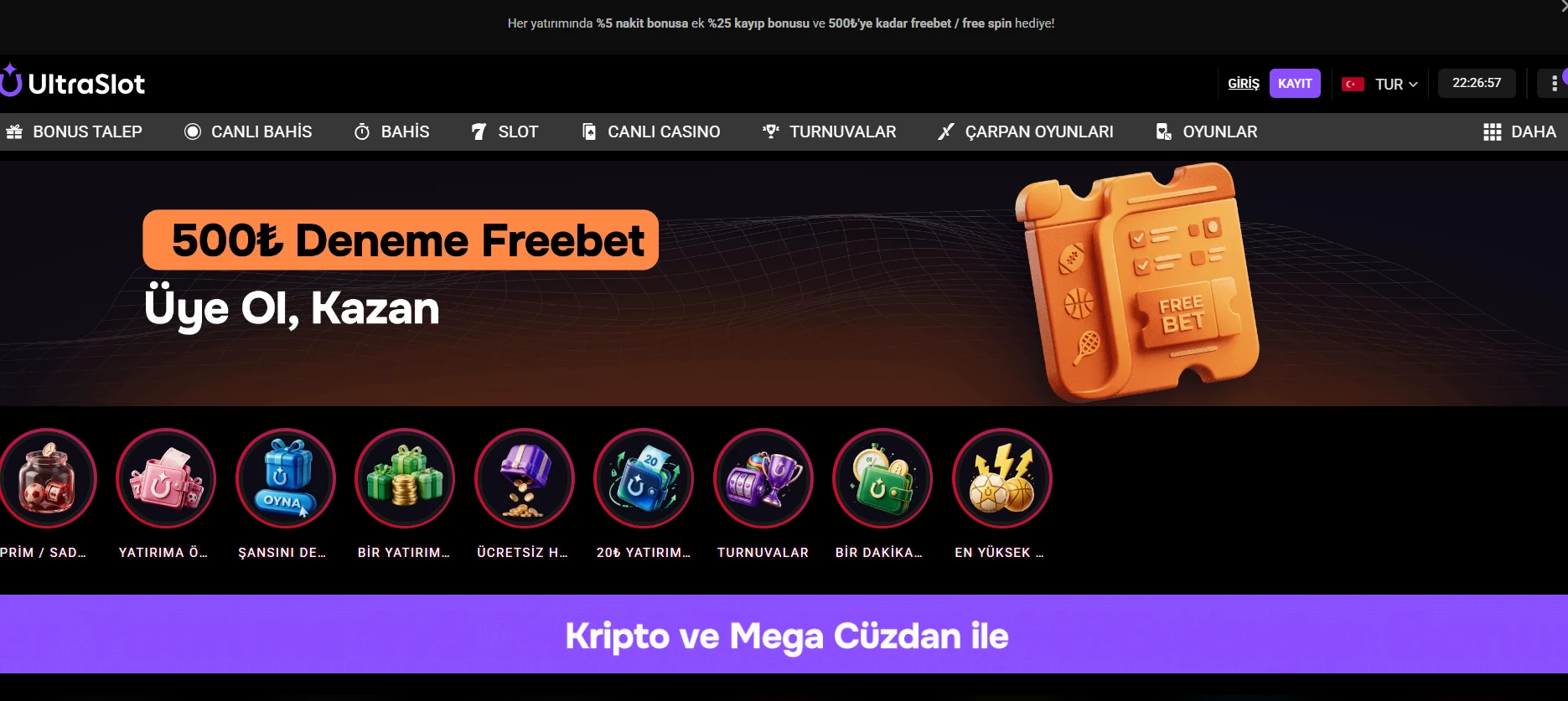 Ultraslot kapak